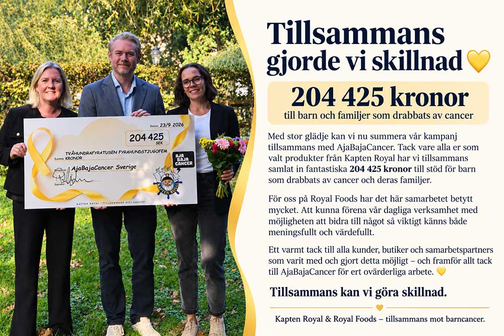 AjaBajaCancer insamlade pengar