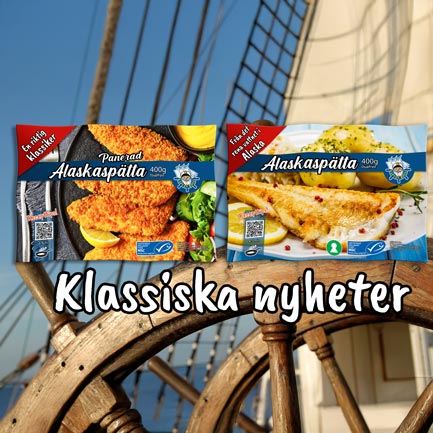 Klassiska nyheter - panerad och naturell alaskaspätta filé