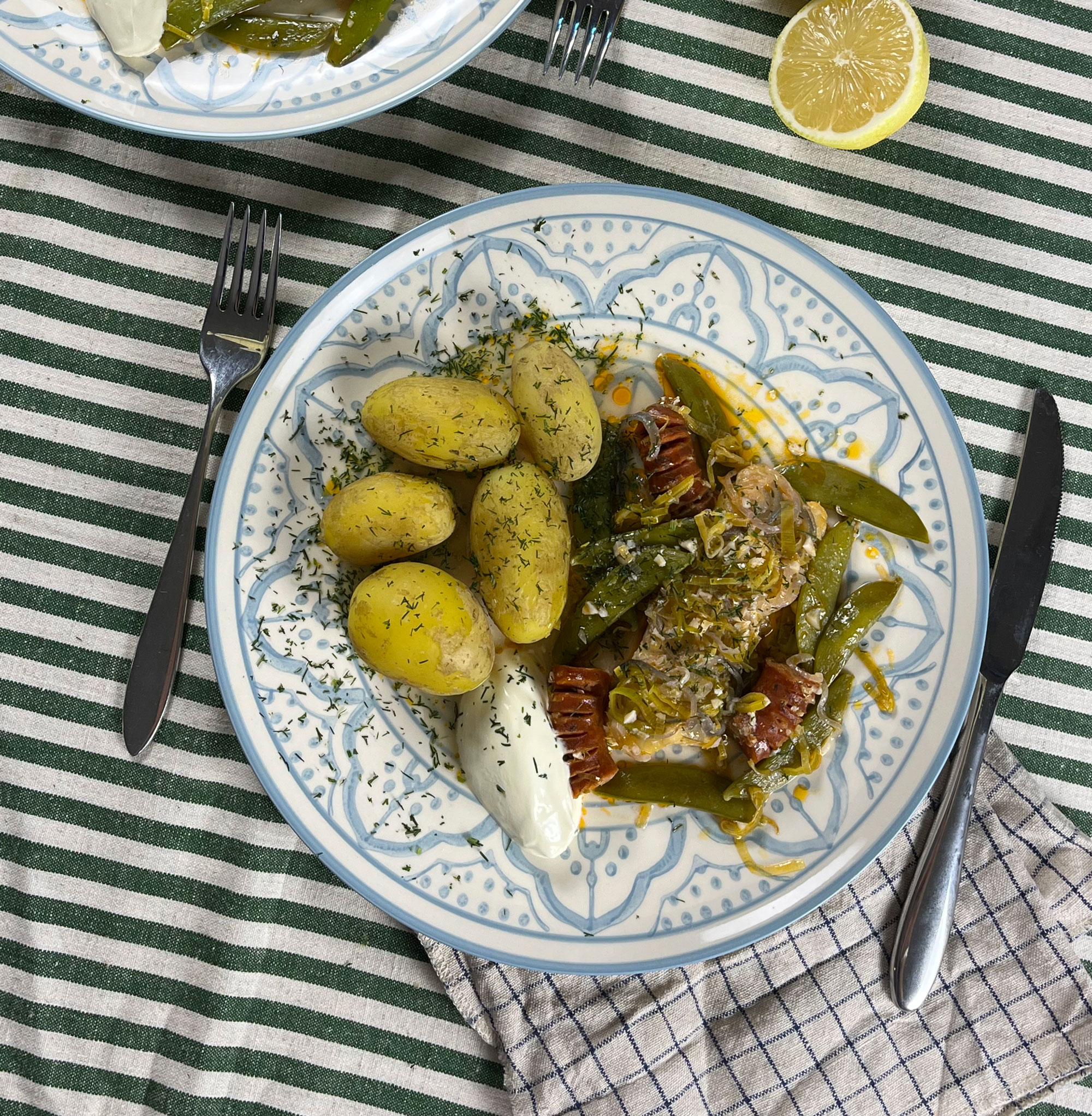 Kapten Royals somriga fiskpaket med torskrygg, chistorra och färskpotatis
